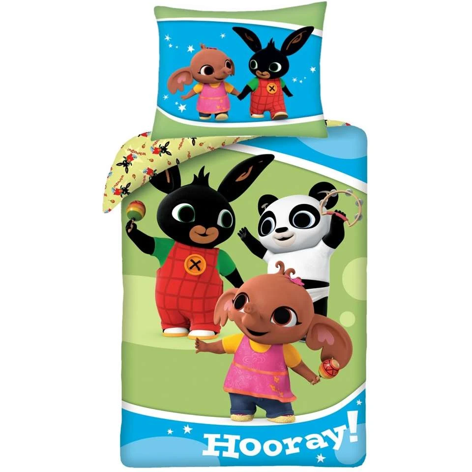 Bing Bunny Dekbedovertrek Hooray - Eenpersoons - 140 X 200 Cm - Katoen 1 Bing Bunny Dekbedovertrek Hooray - Eenpersoons - 140 X 200 Cm - Katoen