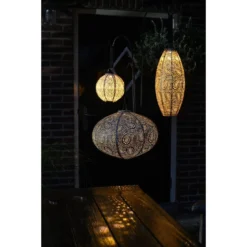 Lumiz Solar Buitenlampion Ikat Oval - Solar Tuinverlichting - 40 Cm - Goud -Tafel Trend Goedkope Winkel 1000033362 0111