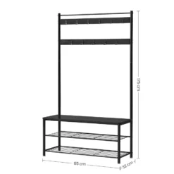 ACAZA XL Garderoberek Met Schoenenbank, Kapstok En Schoenenrek, 11 Haken, Zwart -Tafel Trend Goedkope Winkel 1000034356 0102