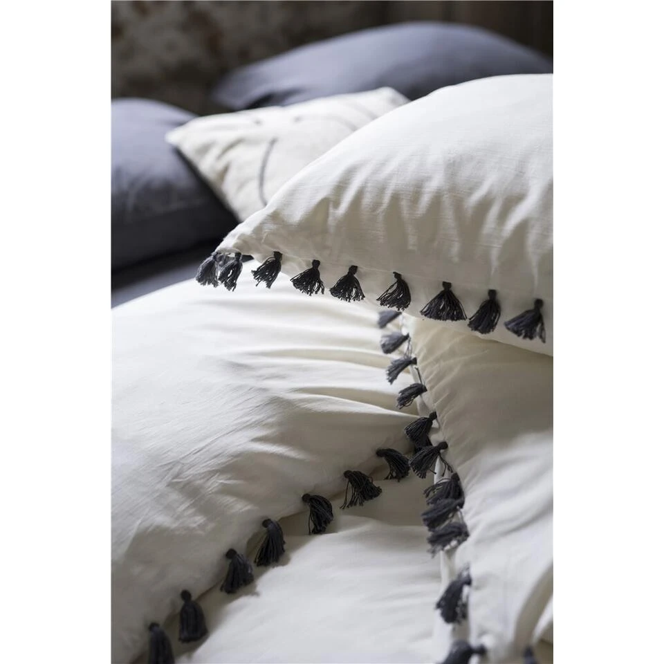 Dindi Home - Dekbedovertrek Fleeky Fringes - 240x220 Cm - Wit 2 Dindi Home - Dekbedovertrek Fleeky Fringes - 240x220 Cm - Wit - Afbeelding 2