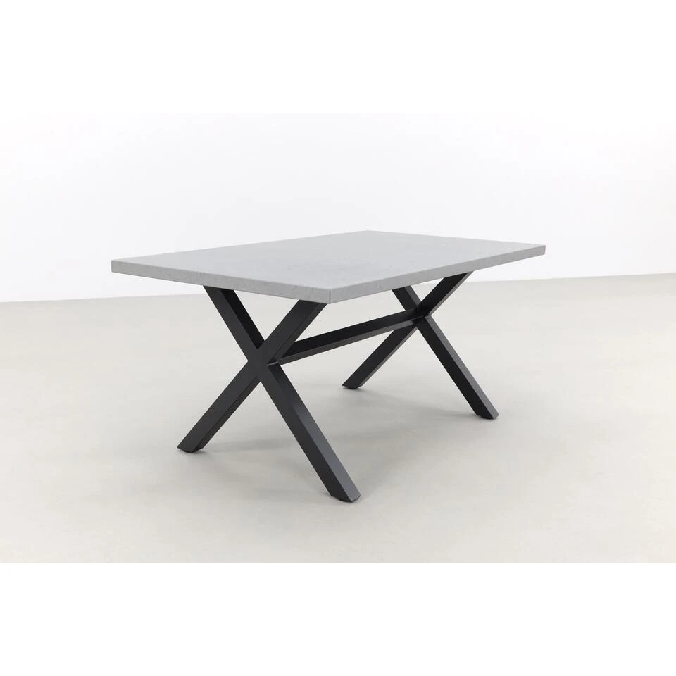 Verona Betonlook Tuintafel 160 X 90 Cm. - Black 3 Verona Betonlook Tuintafel 160 X 90 Cm. - Black - Afbeelding 3