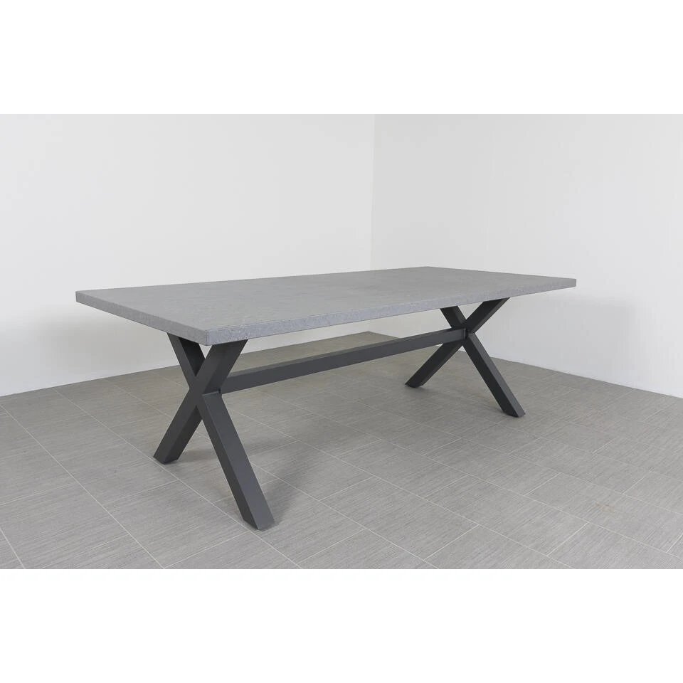 VDG Verona Betonlook Tuintafel 220 X 100 Cm. - Antraciet 3 VDG Verona Betonlook Tuintafel 220 X 100 Cm. - Antraciet - Afbeelding 3