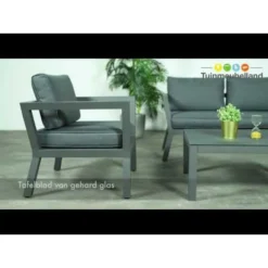 Garden Impressions San Luis Loungeset 4-delig - Donker Grijs -Tafel Trend Goedkope Winkel 1000054042 0103