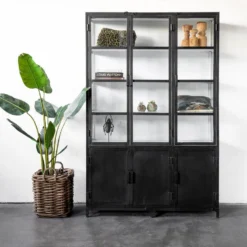 Giga Meubel Vitrinekast Zwart/Wit - Metaal - 150x50x230cm - Kast Lott 6 Giga Meubel Vitrinekast Zwart/Wit - Metaal - 150x50x230cm - Kast Lott -Tafel Trend Goedkope Winkel 1000054110 0102