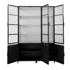 Giga Meubel Vitrinekast Zwart/Wit - Metaal - 150x50x230cm - Kast Lott 7 Giga Meubel Vitrinekast Zwart/Wit - Metaal - 150x50x230cm - Kast Lott -Tafel Trend Goedkope Winkel 1000054110 0103