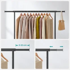 O'DADDY® Kledingrek Op 4 Grote Wielen - Tot 130 Kg Stabiel - Zwart -Tafel Trend Goedkope Winkel 1000074129 0103