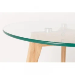 Giga Meubel Bijzettafel Rond Set Van 2 - Glas & Hout - Tafel Bror -Tafel Trend Goedkope Winkel 1000074237 0103