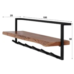 Woody Kapstok Metaal - Hout - Bruin -Tafel Trend Goedkope Winkel 1000076586 0102