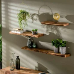 Wandplank Edwin 60cm - Hout - Bruin 6 Wandplank Edwin 60cm - Hout - Bruin -Tafel Trend Goedkope Winkel 1000076618 0102