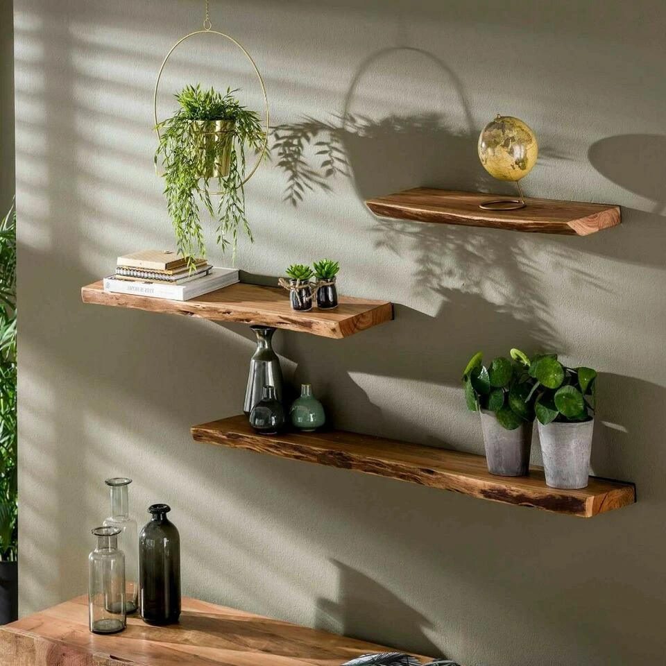 Wandplank Edwin 60cm - Hout - Bruin 3 Wandplank Edwin 60cm - Hout - Bruin - Afbeelding 3