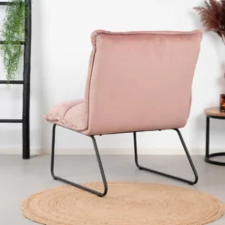 Velvet Fauteuil Maud Roze - Stof - Roze -Tafel Trend Goedkope Winkel 1000079003 0102