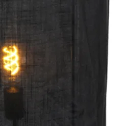 QAZQA Design Vloerlamp Zwart Linnen Kap - Rich -Tafel Trend Goedkope Winkel 1000080978 0103