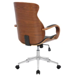 Clp Bureaustoel Melilla Kunstleder Walnoot Zwart -Tafel Trend Goedkope Winkel 1000085263 0103