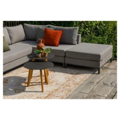 Exotan Bijzettafels Binnen/Buiten - Teak - Antraciet - Set Van 2 -Tafel Trend Goedkope Winkel 1000088978 0103