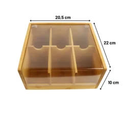 Orange85 Theedoos 6 Vaks Bamboe 20,5x22x10 Cm Kunststof -Tafel Trend Goedkope Winkel 1000090166 0110