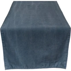 Laura Ashley Tafelloper Blauw Dubbelzijdig Uni/Wild Clematis 40x150cm -Tafel Trend Goedkope Winkel 1000093100 0102