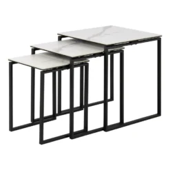 Sohome Bijzettafel Matalie - Keramiek - Set Van 3 Stuks - Wit -Tafel Trend Goedkope Winkel 1000094546 0103