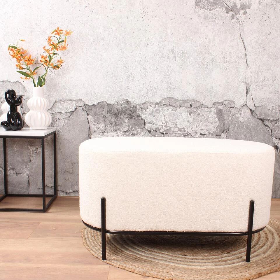 DS4U® Torben Hocker Duo - Stof - Wit 3 DS4U® Torben Hocker Duo - Stof - Wit - Afbeelding 3