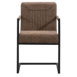 Eetkamerstoel Mats Met Armleuning - Cognac