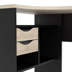 Hoekbureau Hannover - Zwart/eikenkleur - 76,8x145x81 Cm -Tafel Trend Goedkope Winkel 11300790 9000