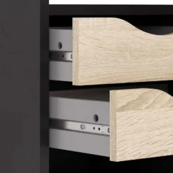 Hoekbureau Hannover - Zwart/eikenkleur - 76,8x145x81 Cm -Tafel Trend Goedkope Winkel 11300790 9001