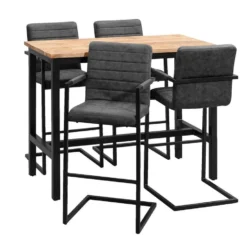 Bartafel Kyan - Zwart/naturel - 105x137x67 Cm -Tafel Trend Goedkope Winkel 11930000 3013