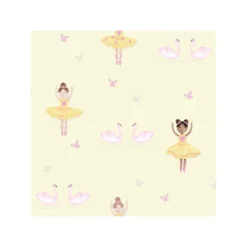 Dutch Wallcoverings - Make Believe Ballerina Geel/roze - 0,53x10,05m