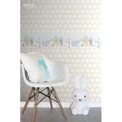 ESTAhome Behangrand - Circus - Lichtblauw, Beige - 26,5 Cm X 5 M -Tafel Trend Goedkope Winkel 1337827851 0102