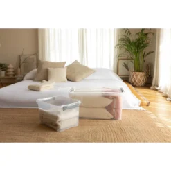 Curver Handy+ Opbergbox - 50L - 3 Stuks - Transparant Met Deksel -Tafel Trend Goedkope Winkel 1645168536 0102