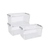 Curver Handy+ Opbergbox - 50L - 3 Stuks - Transparant Met Deksel