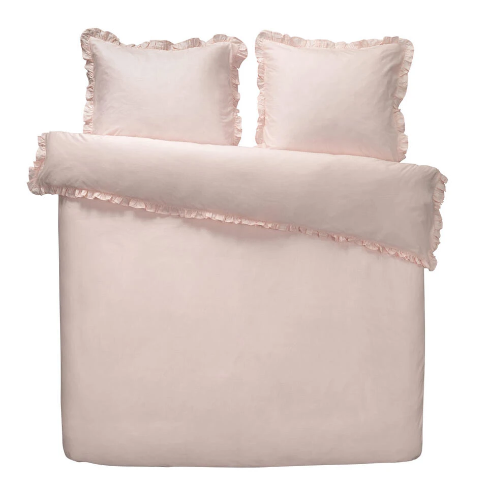 Royal Dekbedovertrek Cato Effen - Roze - 200x200/220 Cm 1 Royal Dekbedovertrek Cato Effen - Roze - 200x200/220 Cm