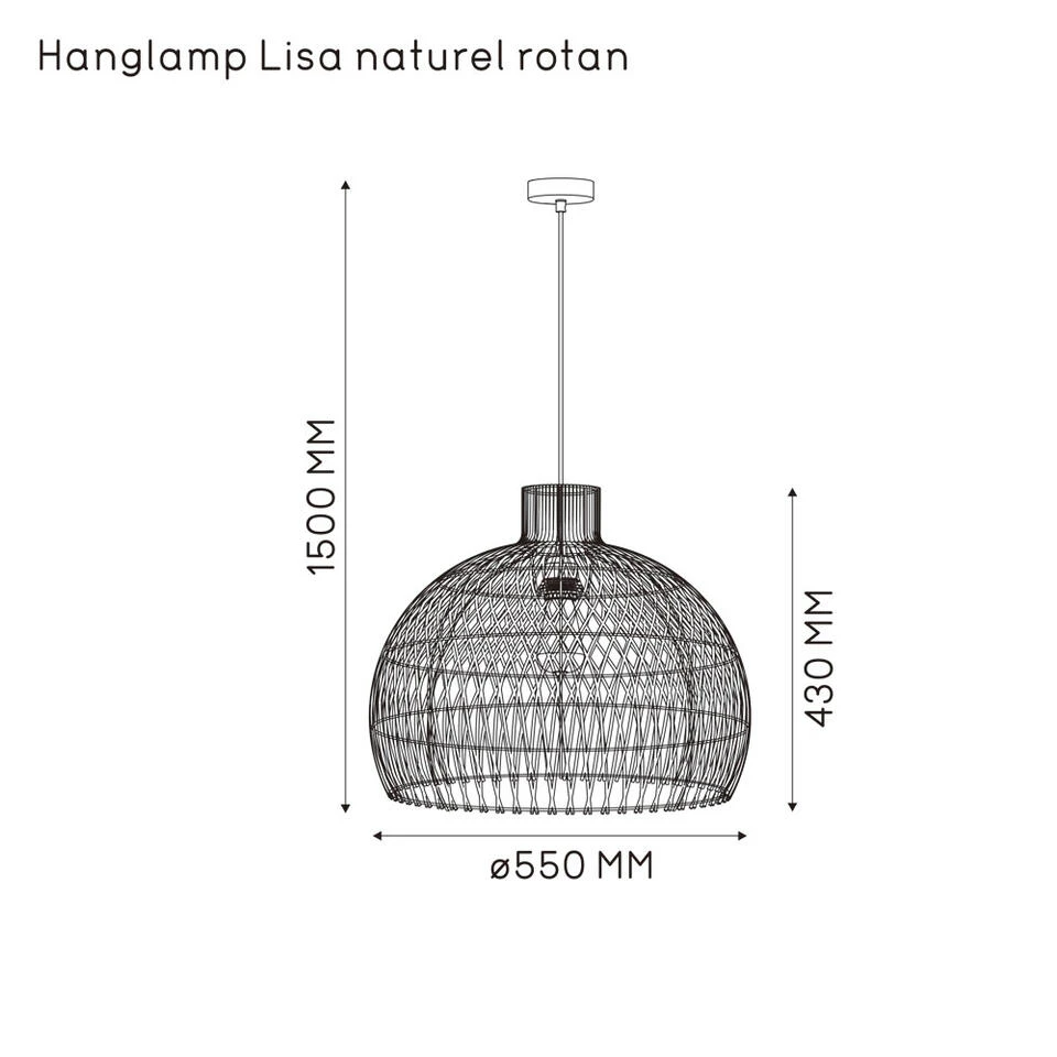 Hanglamp Lisa - Rotan - Naturel 3 Hanglamp Lisa - Rotan - Naturel - Afbeelding 3