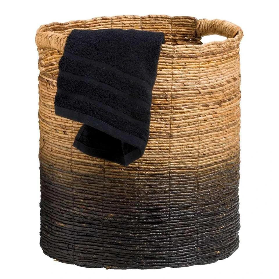 Mand Falco - Naturel/zwart - 45xØ40 Cm 2 Mand Falco - Naturel/zwart - 45xØ40 Cm - Afbeelding 2