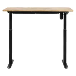 Bureau Homeworx Zit/sta Elektrisch Verstelbaar – Mangohout/zwart - 75/118x120x70 Cm -Tafel Trend Goedkope Winkel 90103619 0101