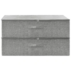 VidaXL Opbergboxen 2 St 70x40x18 Cm Stof Grijs -Tafel Trend Goedkope Winkel c9e5a798d1cf40f2864289603fd006bd